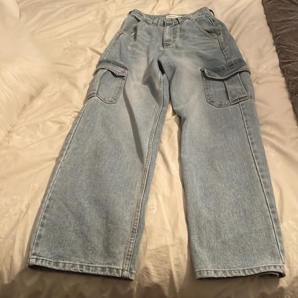 Frankie Shop's 'Kai' wide-leg, very in-style cargo jeans high waisted size XS - Picture 6 of 12